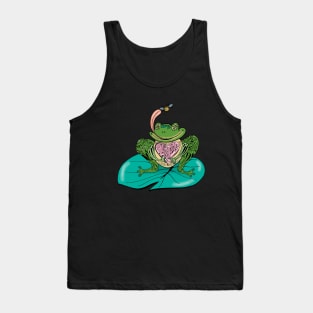 Frog on Lily Pad Boho Henna Style Tank Top